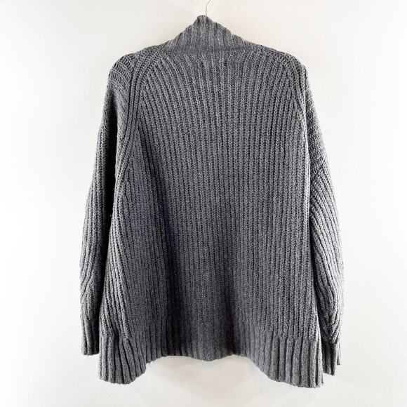 Maeve Anthropologie Dakotah Mock Neck Ribbed Long Sleeve Sweater Gray Large - Picture 4 of 7